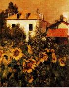 Sunflowers, Garden at Petit Gennevilliers Gustave Caillebotte